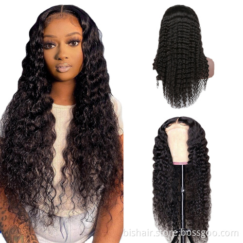Deep Wave Brazilian hair wig, transparent lace wig T-part curly human hair lace front human hair wig Remy wig, 10 to 28 inches